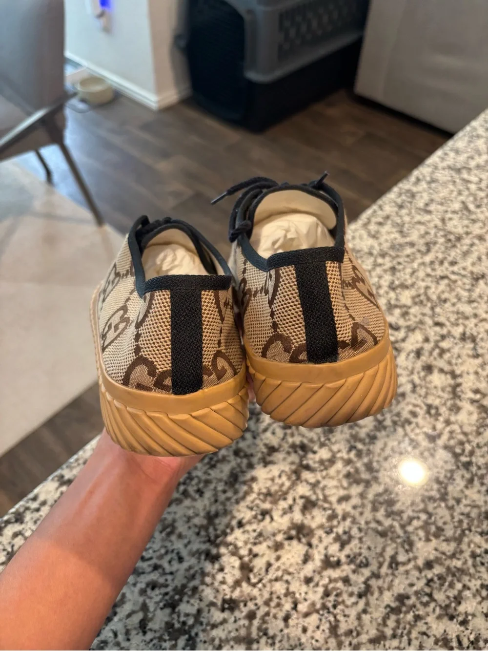 Gucci Brown Monogram Canvas Low-Top Sneaker